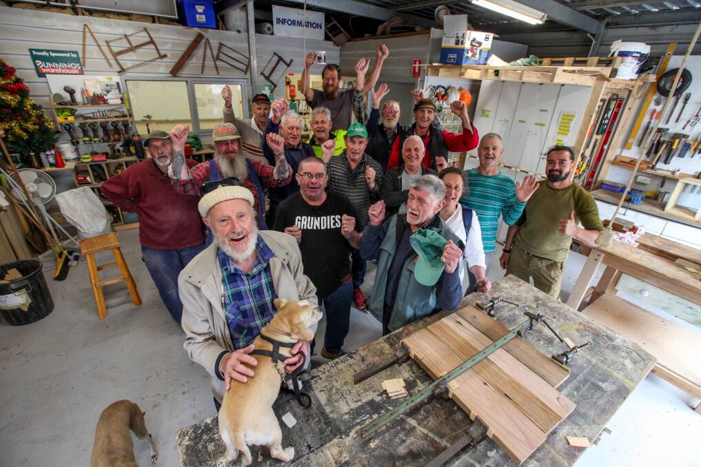FINALLY: Warrnambool Men's Shed members are excited about the upcoming move to a larger space. Picture: Rob Gunstone