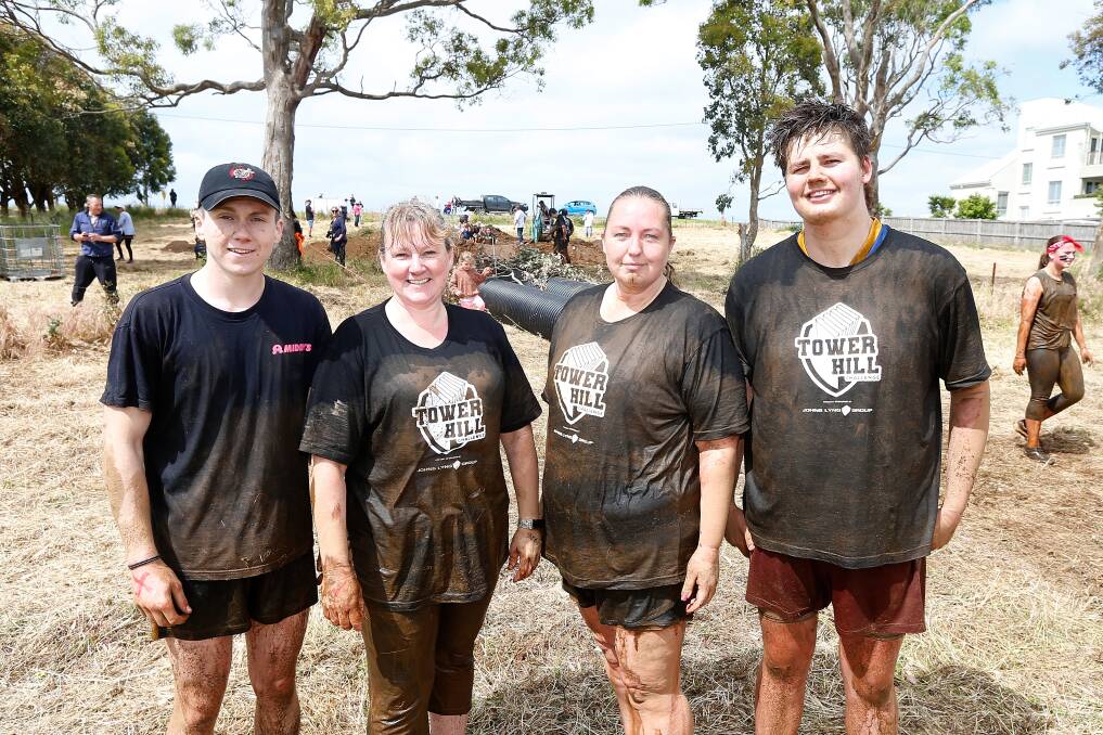 FAMILY CHALLENGE: Warrnambool's Cameron Stewart, his mother Lisa Mordaunt, with Rebecca Ross and son Bailey at the Tower Hill Challenge. Picture: Mark Witte