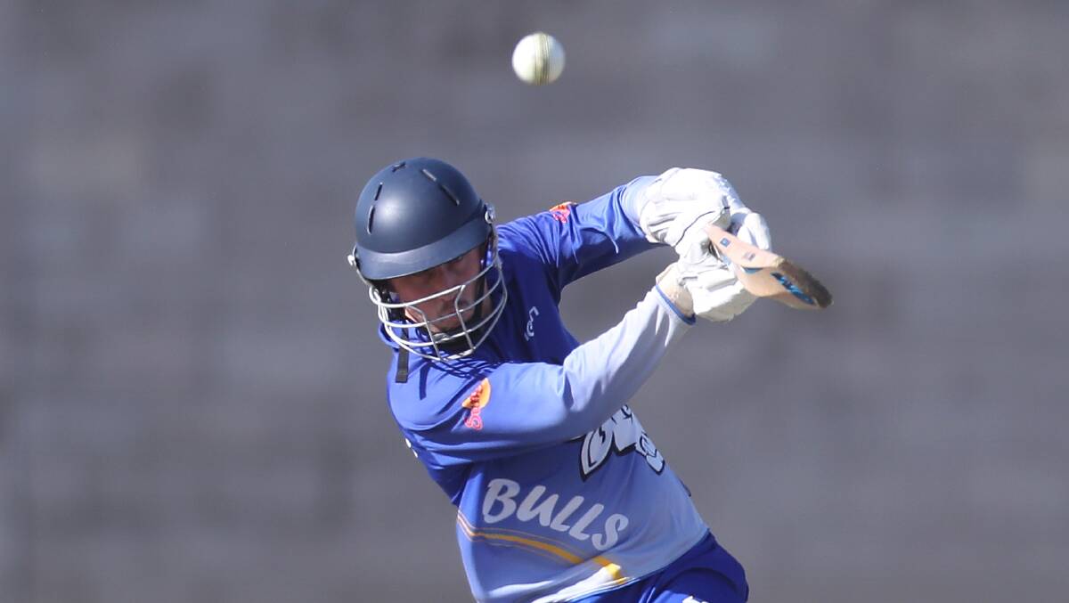 Brierly-Christ Church's Jacob Brooks plays a cover drive. Picture: Mark Witte