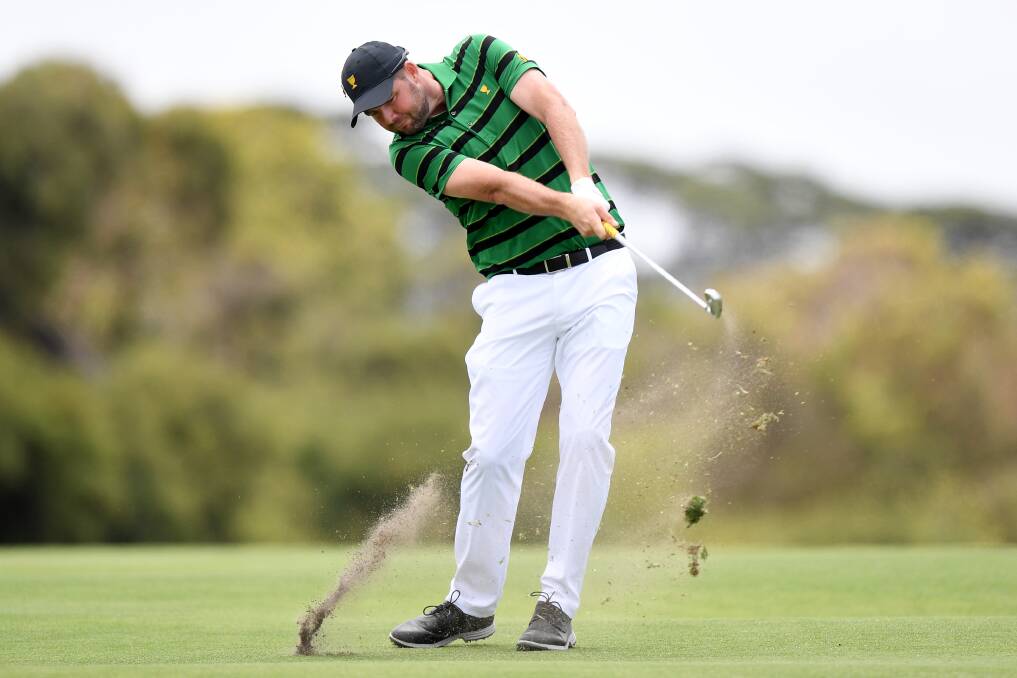 BUILDING UP: Warrnambool's Marc Leishman hits the ball on the fairway. Picture: Morgan Hancock