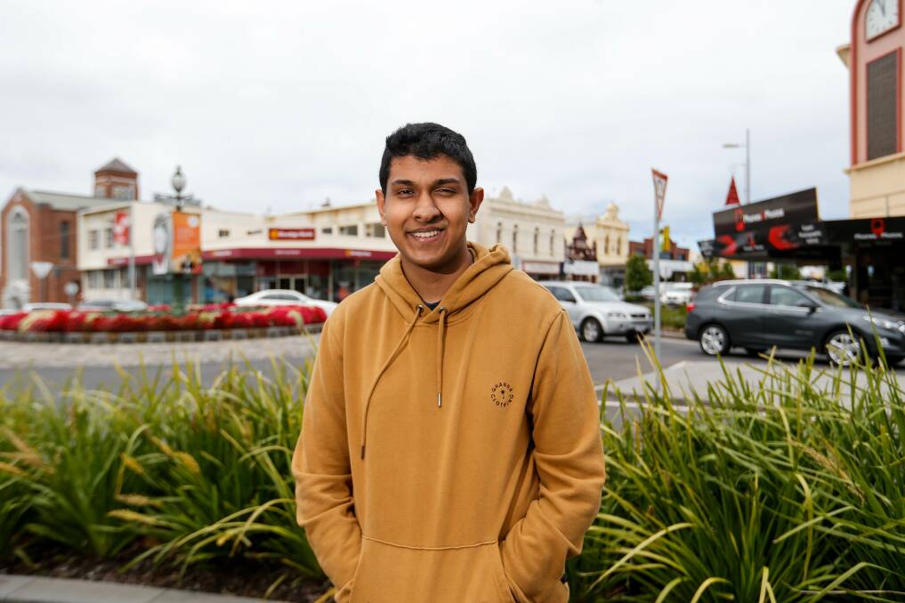 Nihindu Ranasinghe, of Warrnambool, scored 99.65 in his VCE. He's a student at Hamilton and Alexandra College. Picture: Anthony Brady
