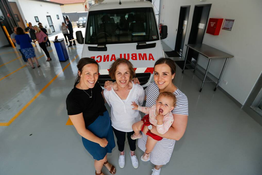PROUD: Kasie Finnegan, Vicki Lovell, Steff Lovell and Ruby Finnegan at the opening of the new Port Fairy Ambulance Station. Picture: Anthony Brady