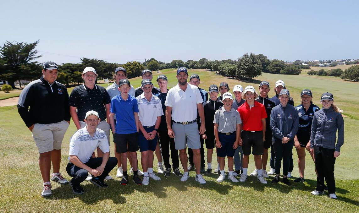 A great day: Warrnambool export and international golfer Marc Leishman put on a clinic while back in his home town. Picture: Anthony Brady