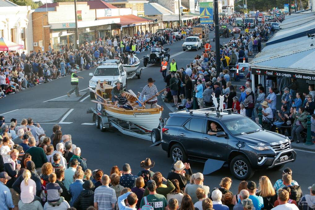 EVERYONE LOVES A PARADE: Thousands lined Port Fairy streets for the 2019-20 Moyneyana Festival New Year's Eve parade. The 2020-21 parade is not set in stone. Picture: Anthony Brady