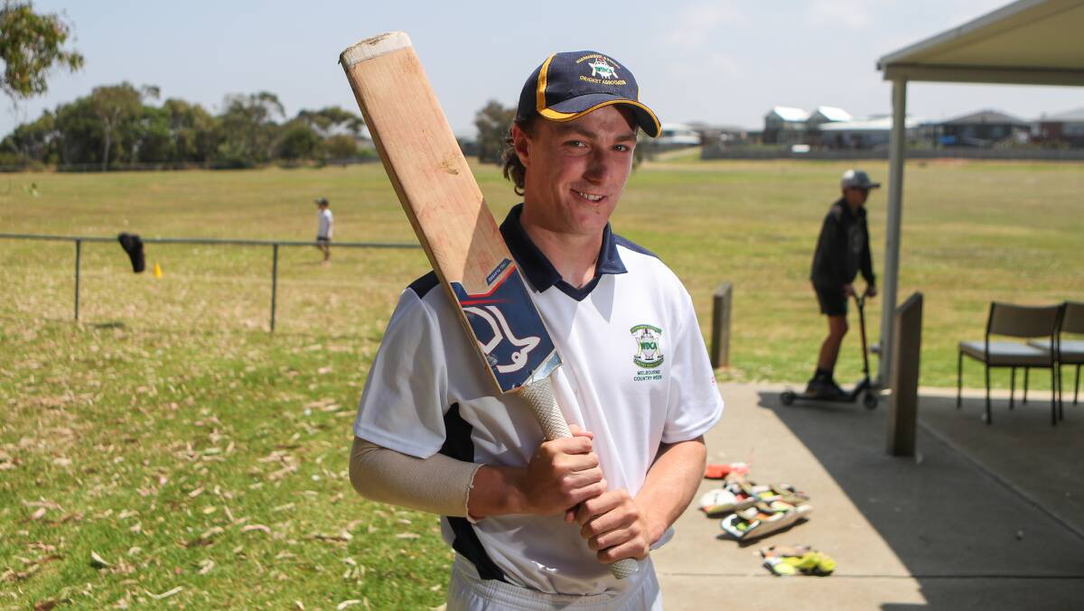 Skipper: Warrnambool White captain and all-rounder Jack Noonan at the under 17 country week. He plays with Dennington in the Warrnambool and District Cricket Association. Picture: Morgan Hancock