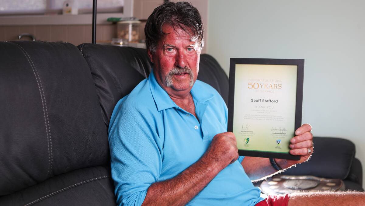 CHAMPION: Geoff Stafford has been honoured with an award for 50 years of service to cricket. Picture: Morgan Hancock