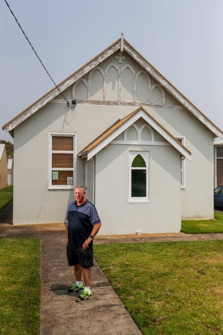 John Harris with the Dennington 'old church' which was built more than a century ago and is used by community groups every day. 