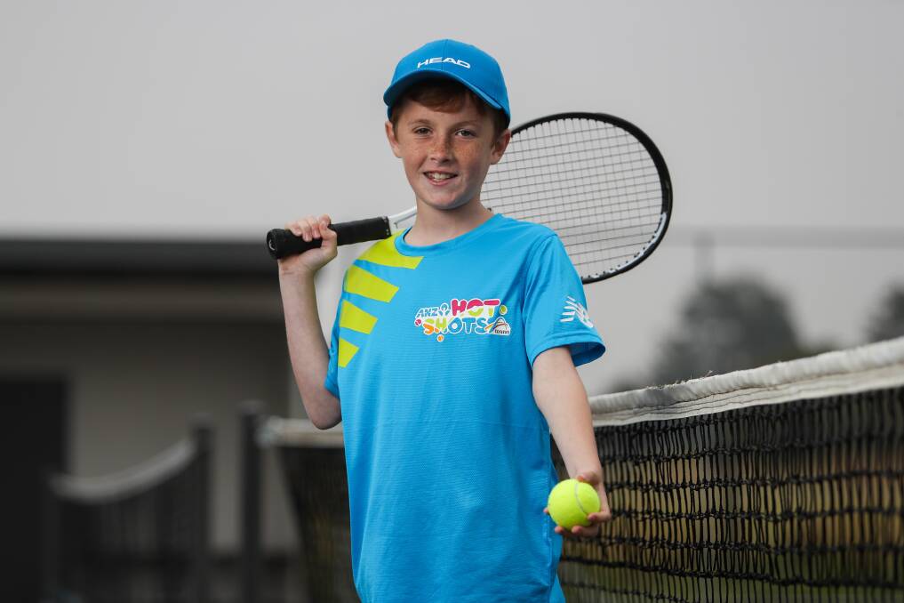 All set: Warrnambool's Tomm McKane, 11, poses ahead of this year's Australian Open. Picture: Morgan Hancock