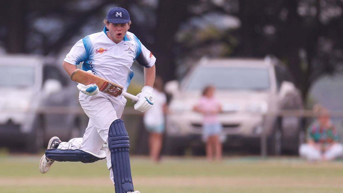 IN FORM: Mortlake's Tyler Schafer runs between the wickets. Picture: Mark Witte