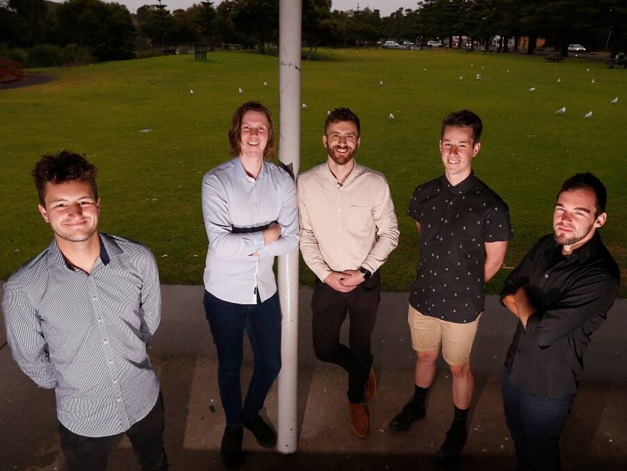 FUNDRAISERS: Coast Aid's Nick Alexander, Garry Roberts, Tom O'Connor, Brayden Newett and Jade Gabbe ahead of the concert on January 27 at Lake Pertobe. Picture: Mark Witte