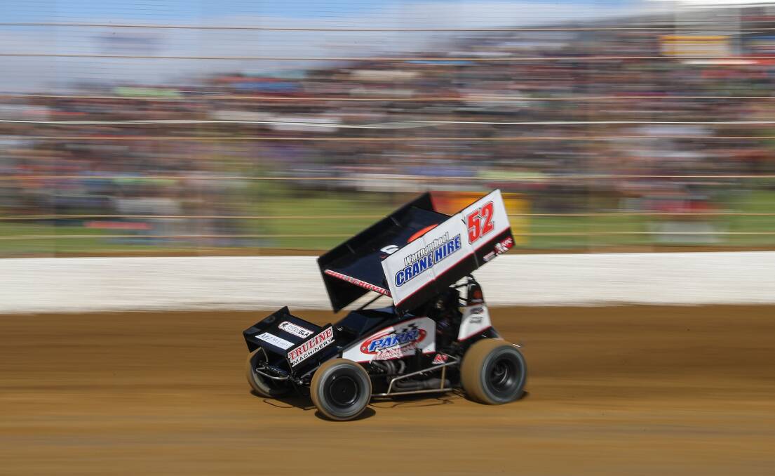 SHORT CAMPAIGN: Darren Mollenoyux's Grand Annual Sprintcar Classic ended prematurely after a big crash in his Victorian 52 car on night one. Picture: Morgan Hancock