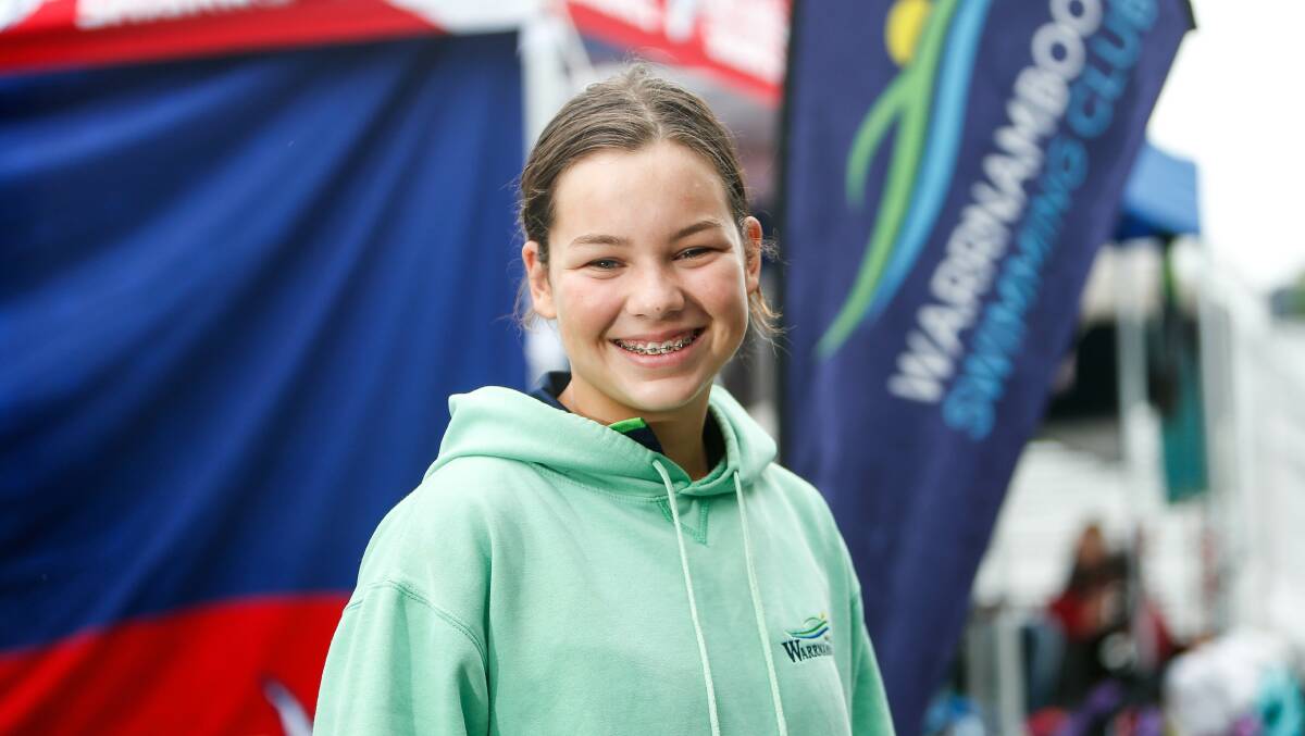Dedicated: Warrnambool Swimming Club's Sophie Gleeson at the Swimming Victoria country long course championships in Warrnambool. Picture: Anthony Brady