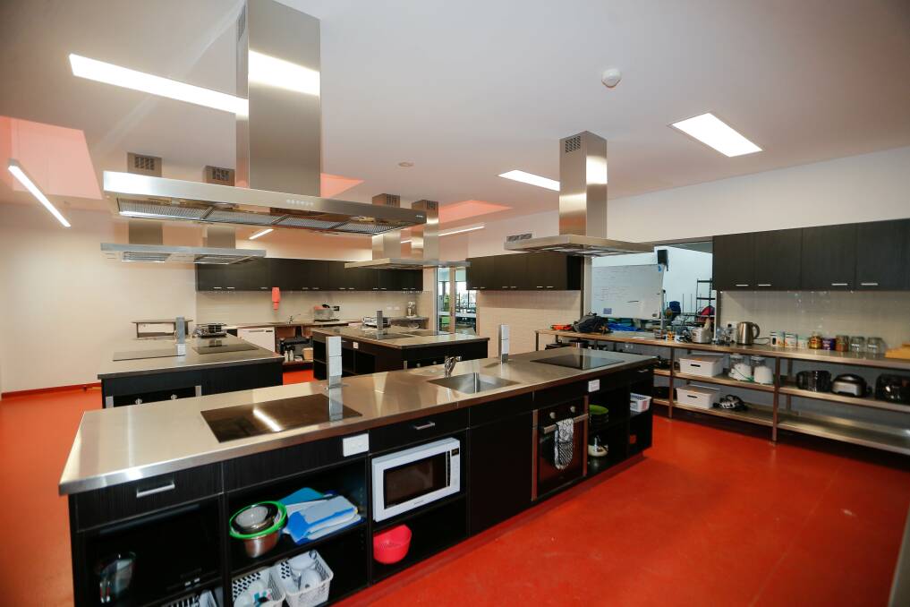 A training kitchen at the new Warrnambool Special Development School. Picture: Anthony Brady