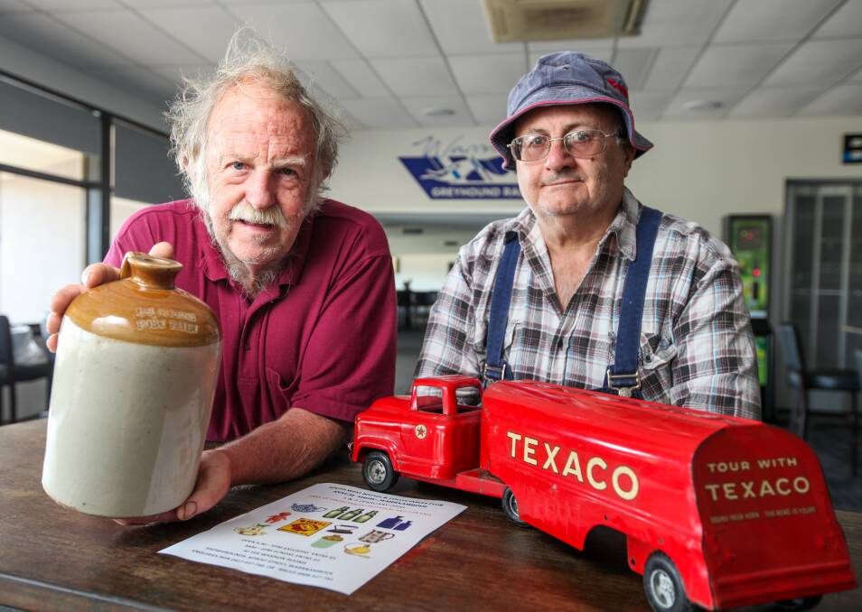 Treasure hunters: Warrnambool Bottles and Collectables Club member Bruce Lowenthal and Adelaide collector Joe Orlando are putting their collections on show this weekend.