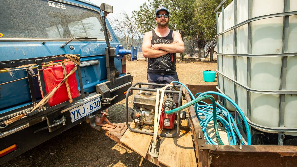 Mark Webb of Caloola farm has had sleepless nights and missed countless meals fighting spot fires. Picture: Karleen Minney