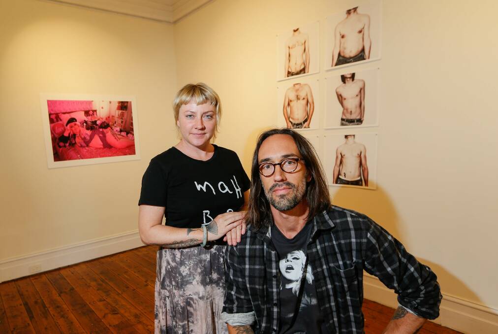 COLLABORATION: Tanja Bruckner and Steve Tierney in their exhibition ahead of their art installation at the Port Fairy Winter Weekends. Picture: Anthony Brady