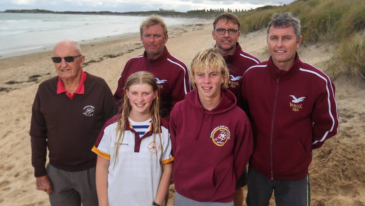 COMMITTED: The Owen family of Bruce who has been with the surf club for 68 years, Michael, Rod, Mark, Hannah and Isaac have a long history with Warrnambool Surf Club. Picture: Morgan Hancock