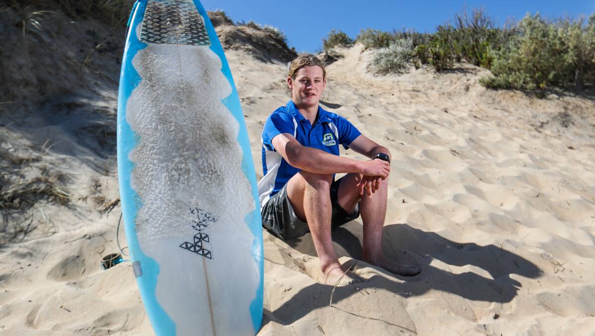 On the sand: Ned Deppeler is a multi-talented athlete. Picture: Morgan Hancock