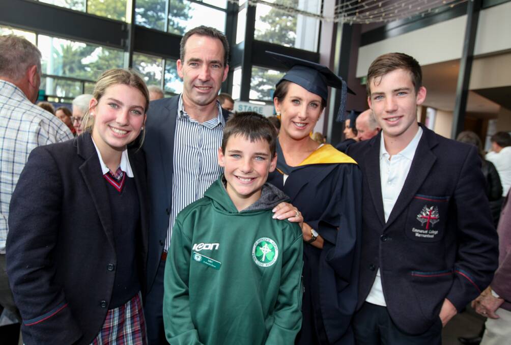 Maree Lane with her family Eliza, 15, husband Pat, Hamish, 11, and Thomas, 14. Picture: Rob Gunstone