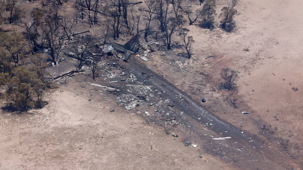 The crash site of the Lockheed C-130 large air tanker north-east of Cooma. Picture supplied