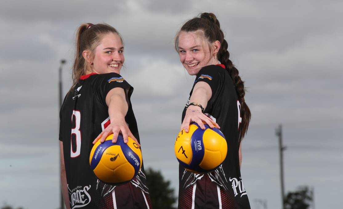 VOLLEYBALL: South West Pirates players' Bella and Geena Van Vugt. Picture: Mark Witte