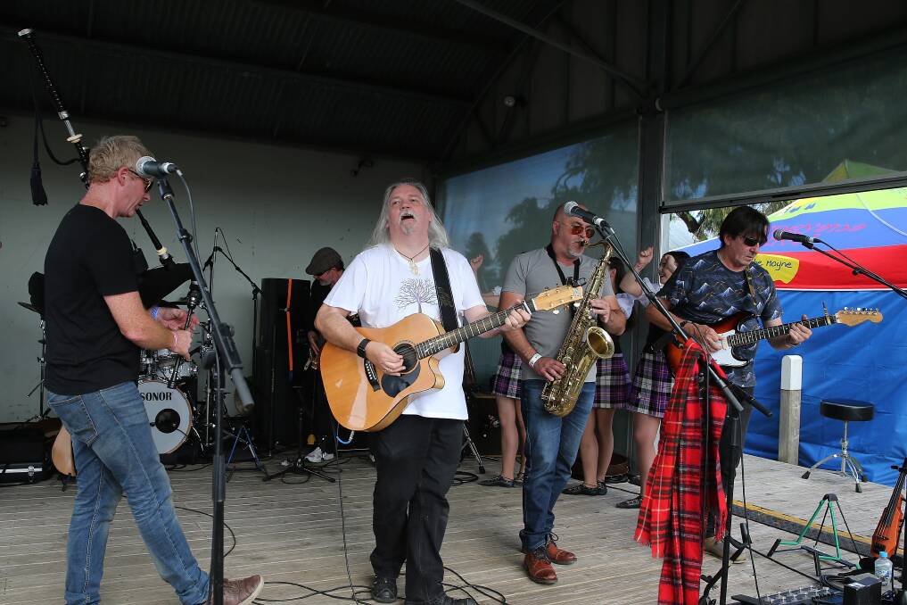 Band: Claymore perform at Port Fairy Folk Festival. Picture: Mark Witte