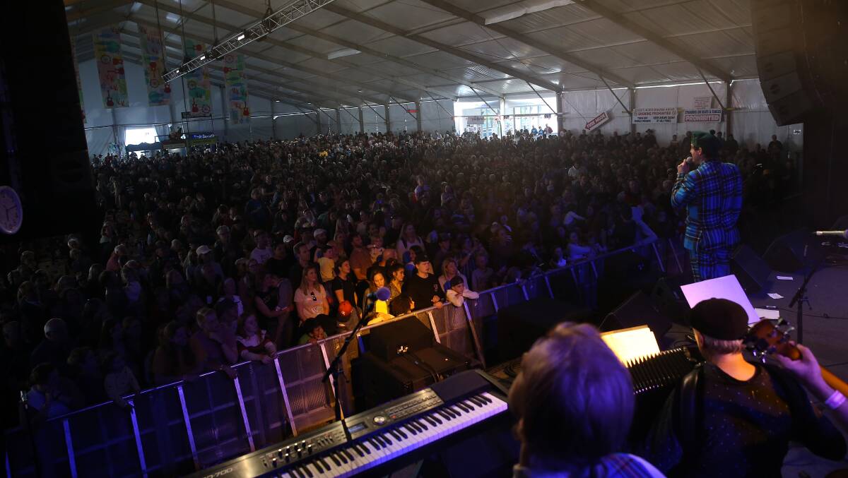FANS: The crowds packed into the popular Shebeen Stage throughout the Port Fairy Folk Festival. Picture: Mark Witte