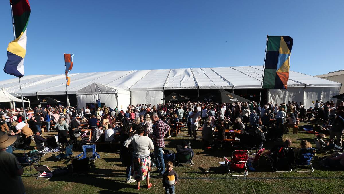 The crowds outside the Shebeen during the Port Fairy Folk Festival. Picture: Mark Witte