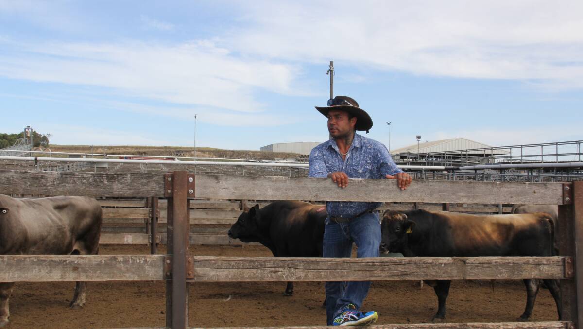 Comfortable: Warrnambool-based cowboy Kaleb Comollatti will compete in the Colac Rodeo. He's been riding bulls for 19 years. Picture: Brian Allen