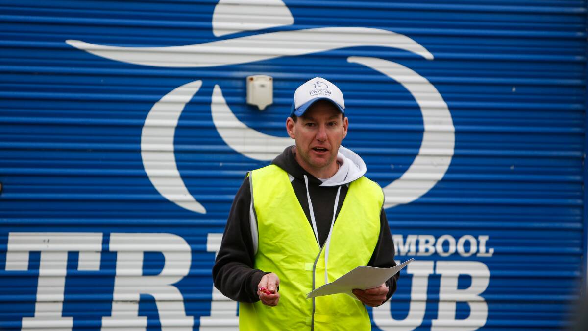 Optimistic: Warrnambool Tri Club president Ian Barnes at the Killarney Triathlon earlier this year. He believes the club is in for another big summer despite the coronavirus pandemic. Picture: Anthony Brady