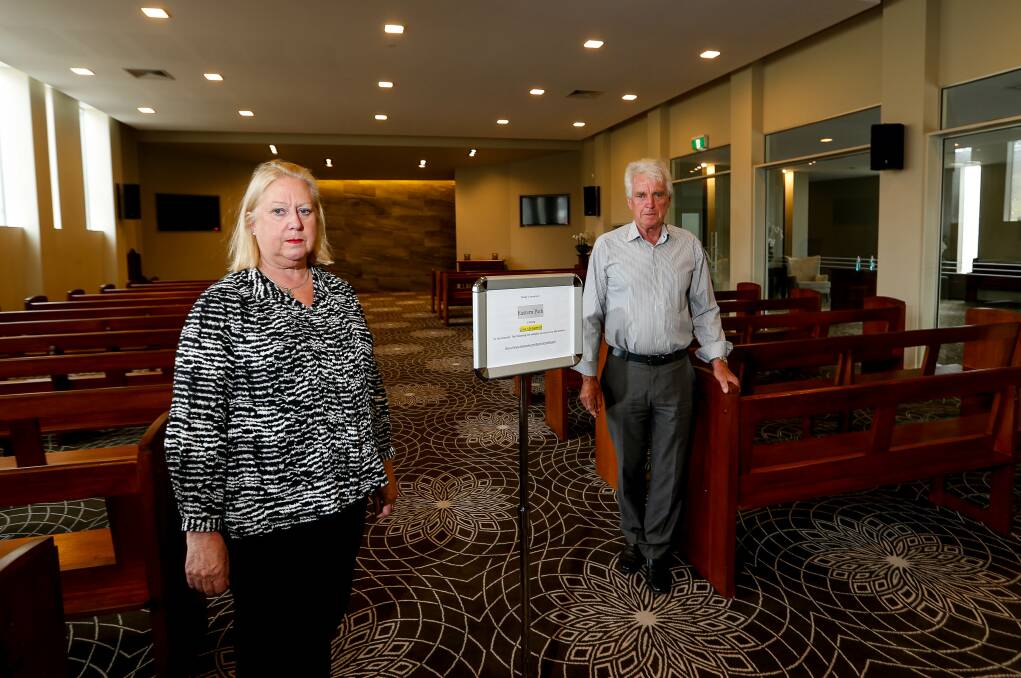 UNPRECEDENTED TIMES: Alice Guyett-Wood and Brian Guyett from Guyetts Funerals are implementing new measures into their services to align with coronavirus regulations. Picture: Anthony Brady