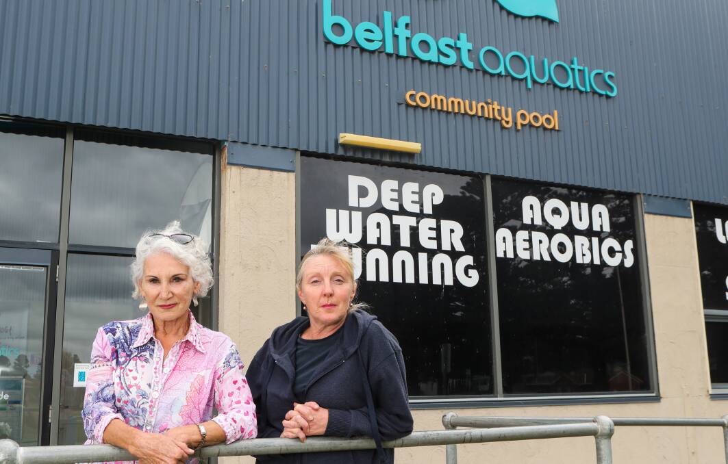 SHUT: Belfast Aquatics president Anne McIlroy and secretary Martina Murrihy. The facility has been temporarily closed. Picture: Morgan Hancock