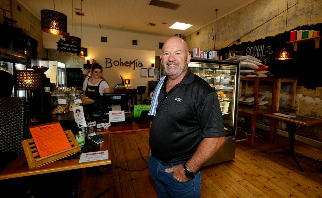 FRUSTRATED: Bohemia Cafe owner Steve Hickman hopes the state government will ease restrictions on cafes after Prime Minister Scott Morrison's announcement on Friday. Picture: Anthony Brady