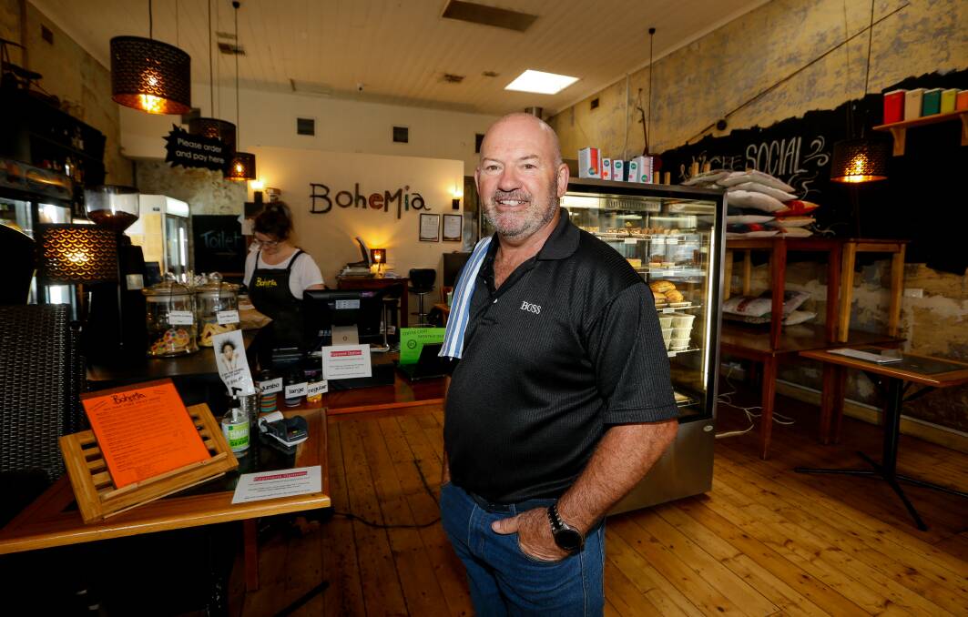 RELIEVED: Bohemia Cafe owner Steve Hickman is concerned about a second lockdown for regional areas. Picture: Anthony Brady