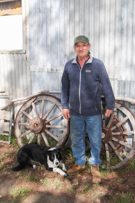 Phillip Younis at his Port Campbell farm with his dog, Max. Picture: Morgan Hancock