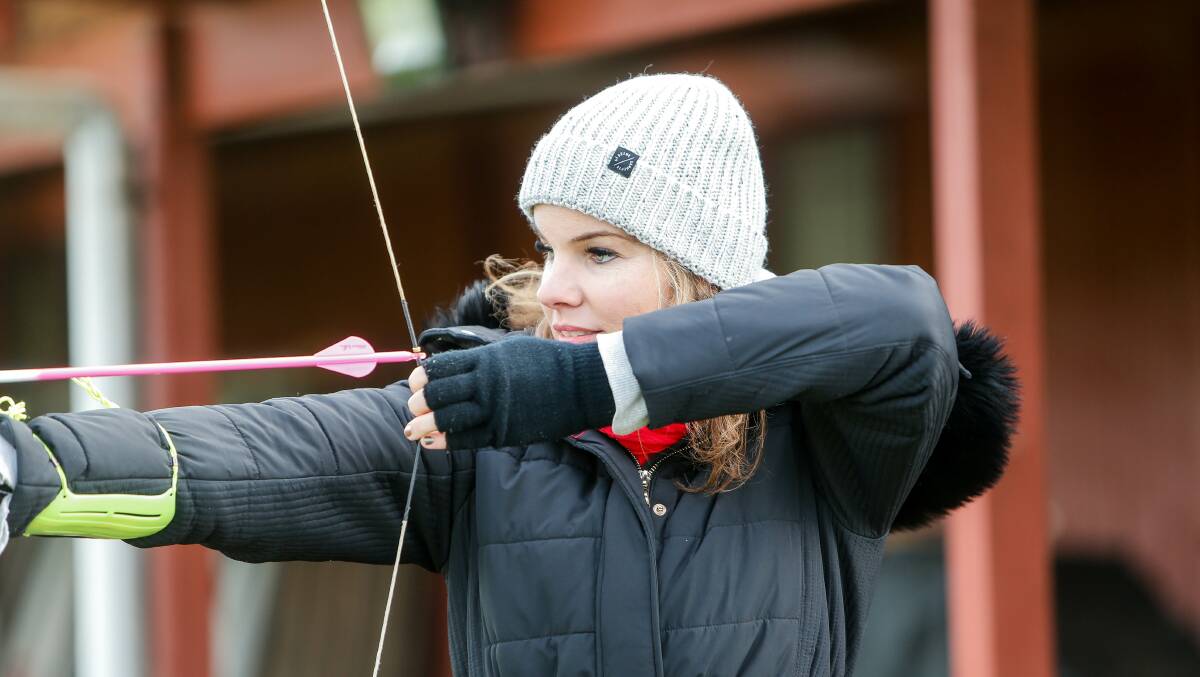 Back in action: Archers of Warrnambool member Sarah Nilsen was on the outdoor range on Saturday. Picture: Anthony Brady