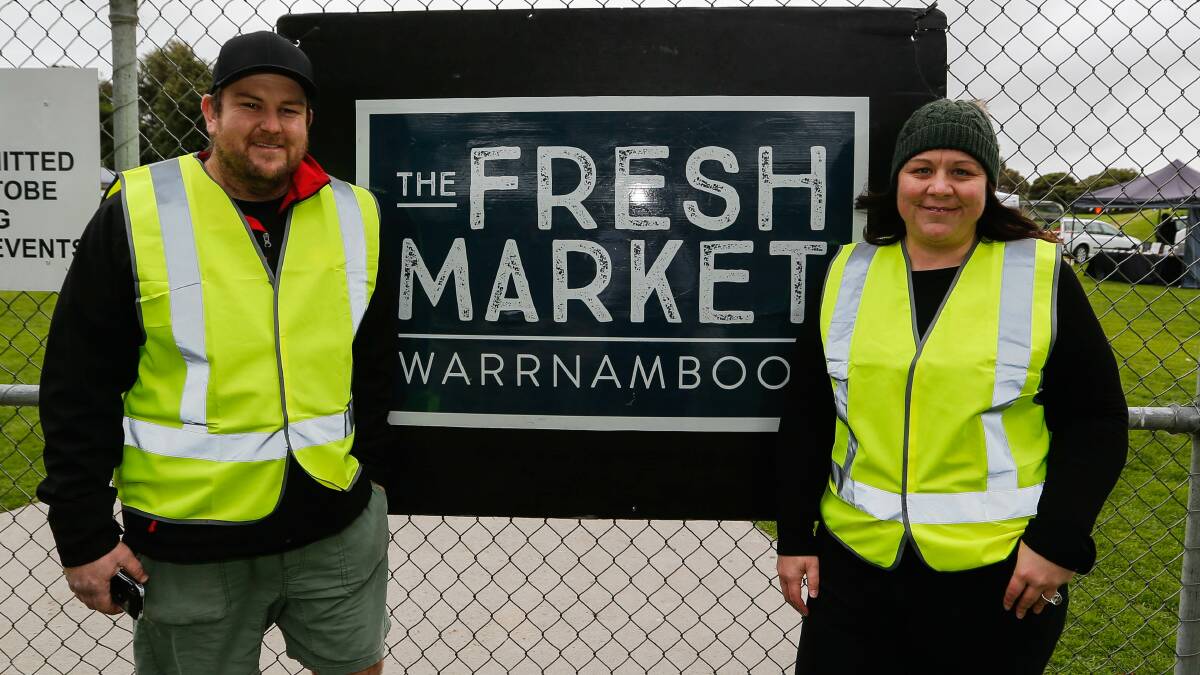 STILL GOING: The Fresh Market organisers Tania and Andrew Ferris say they will continue to run in a limited capacity during stage three restrictions. Picture: Anthony Brady