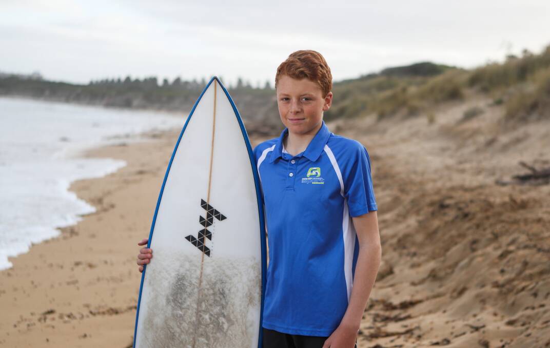 Young talent: Harry Stinchcombe, 16, has been hitting the waves more often to develop his skills. Picture: Morgan Hancock