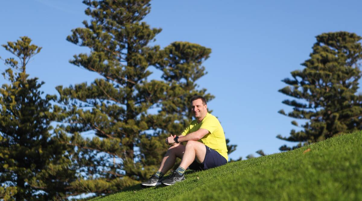 Time to relax: Jarrod Mast is thrilled to have completed his first south-west ultramarathon. Picture: Morgan Hancock