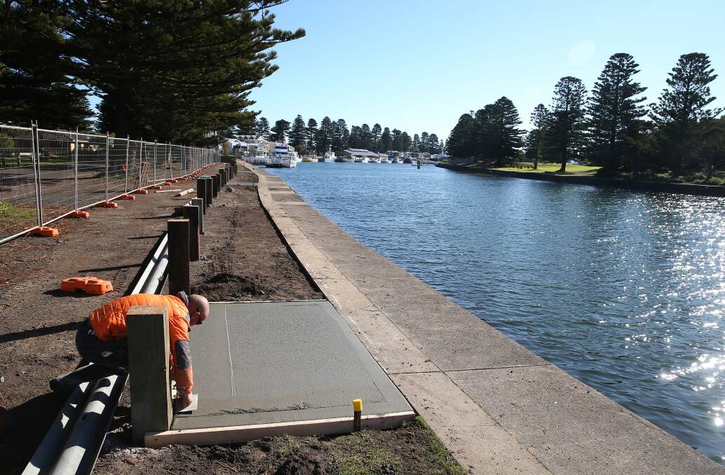 Work being completed at Martins Point, Port Fairy. Picture: Mark Witte