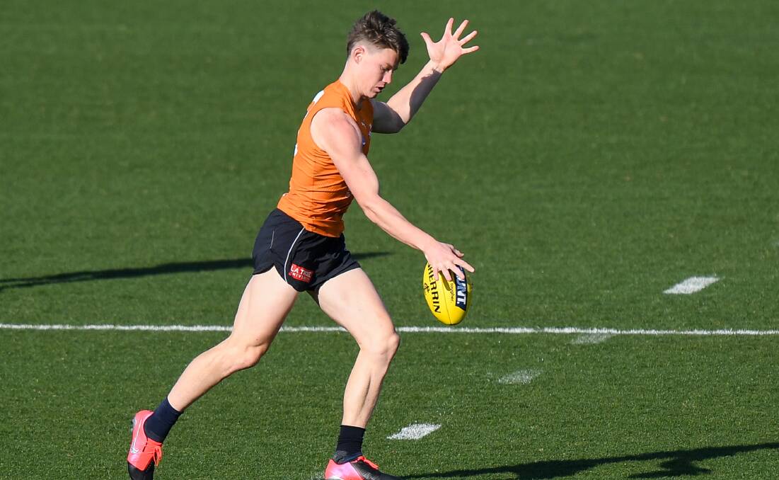 Young gun: Carlton's Sam Walsh, a Cobden export, trains during an open training session this year. Picture: Morgan Hancock