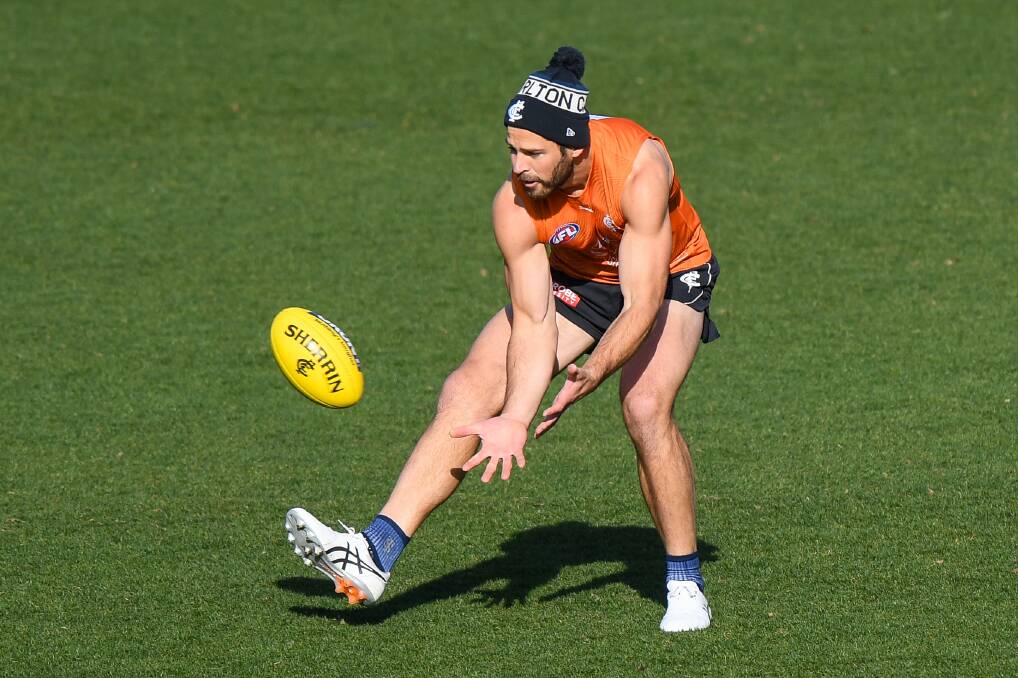 Much improved: Carlton's Levi Casboult has improved his kicking and is reaping the rewards. Picture: Morgan Hancock