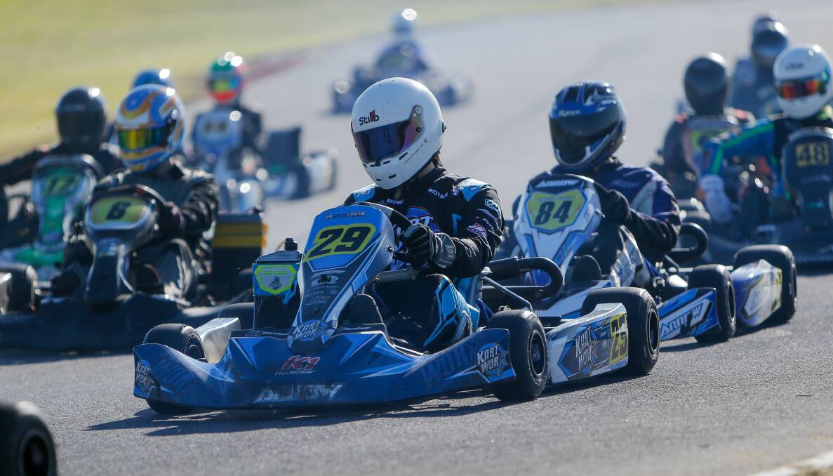 Zoom: Terry Rankin at Warrnambool Kart Club's club day in June. Club days are off limits in August due to the COVID-19 pandemic. Picture: Anthony Brady