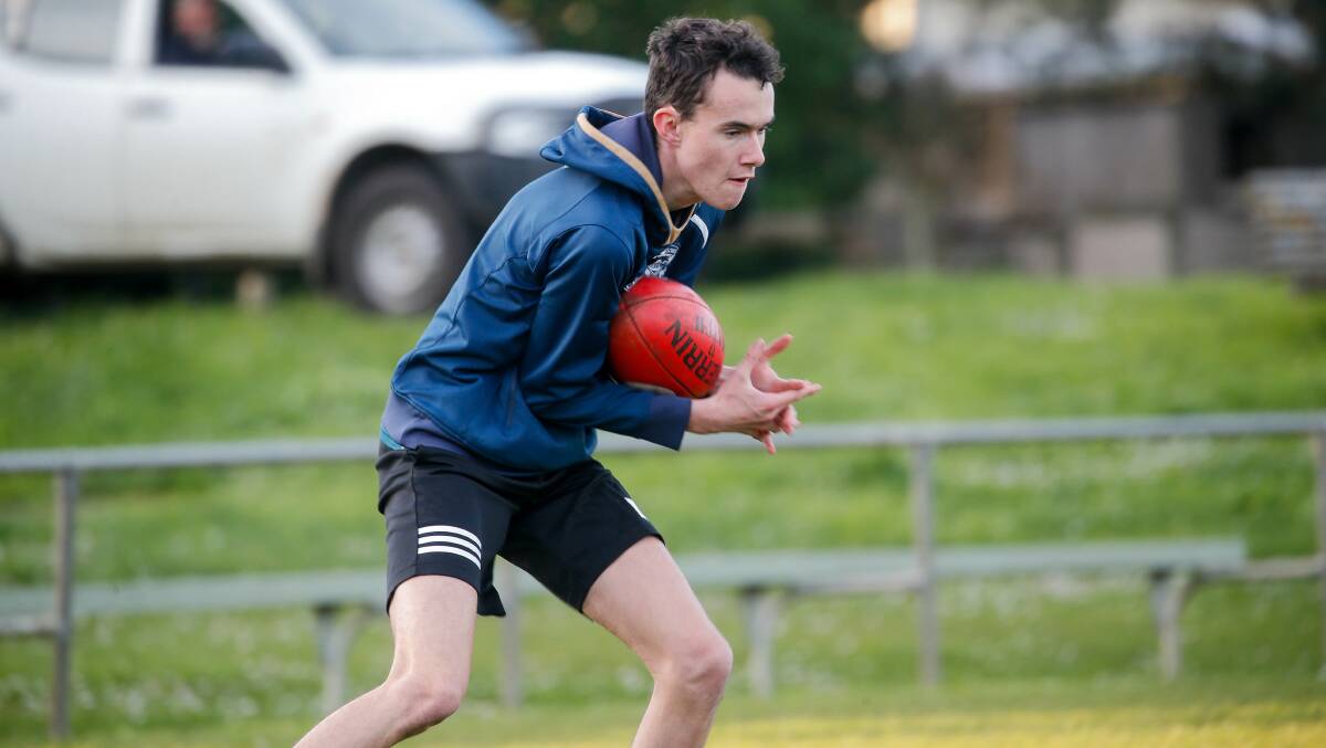 Lachlan Kenny at North Warrnambool Eagles under 16s training. Picture: Anthony Brady