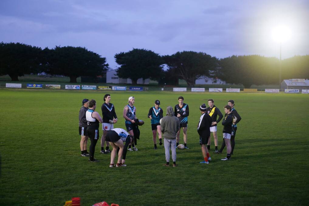 ALL OVER: Kolora-Noorat under 18 footballers at training earlier this month. The Power has now withdrawn from the 2020 junior season. Picture: Mark Witte