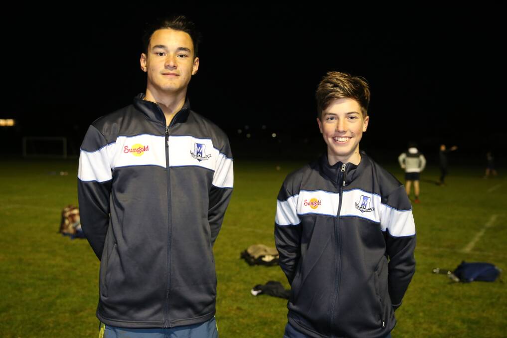 READY TO ROLL: Warrnambool Rangers' Oliver Hammond, 16, and Noel Reid, 16, are excited ahead of their opening match on the weekend. Junior competition has a green tick from the state government. Picture: Mark Witte 