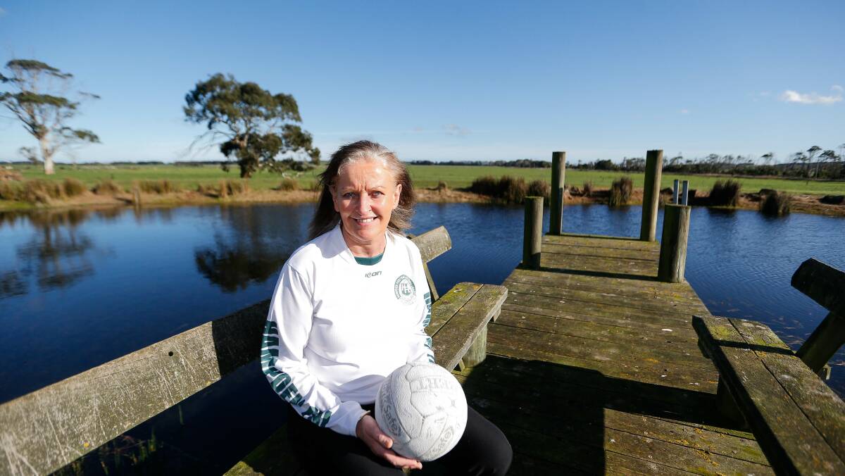 At home: Netball umpire Josie Logan at her scenic Ecklin South property. Picture: Anthony Brady