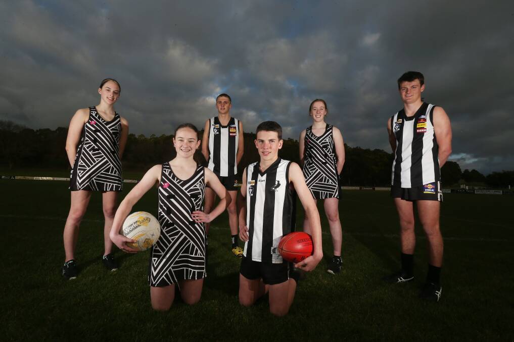 GAME ON: Camperdown players (back row) Ruby Conheady, 15, Hamish Sinnott, 16, Mary Place, 15, and Zach Sinnott, 18, (front) Ellie Rickard, 14, and Myles Sinnott, 13. Picture: Mark Witte