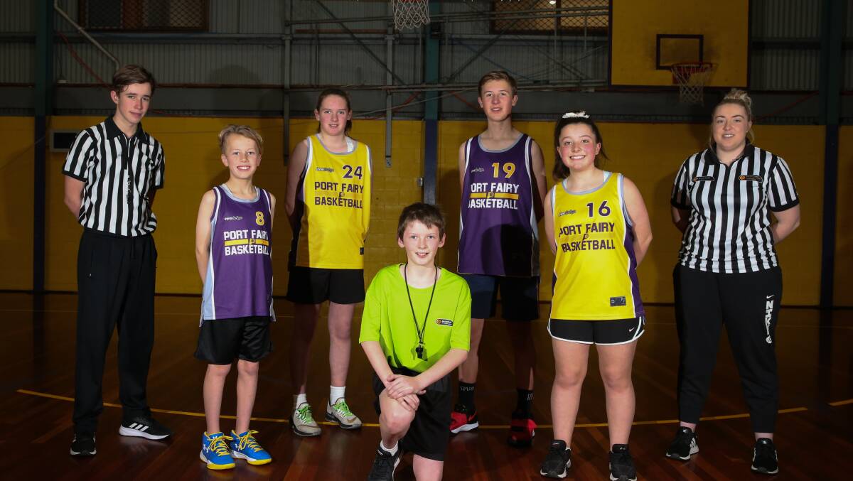 Community effort: Jackson Hughes, Zack Allen, 10, Eve Covey, 12, Lachlan Covey, 12, Will Ward, 13, Maggie Carmichael, 13, and Soraya Kearney-Knox. Picture: Mark Witte