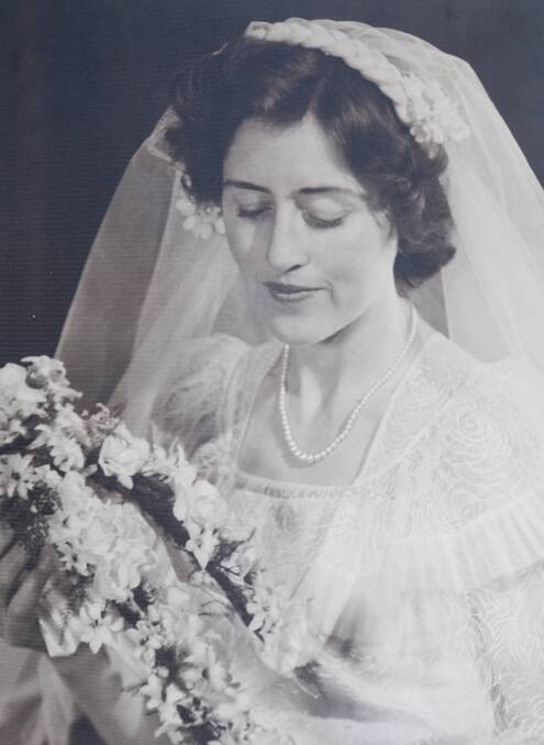 WEDDED BLISS: Elizabeth Hurley pictured at her wedding in 1950. Picture: Supplied